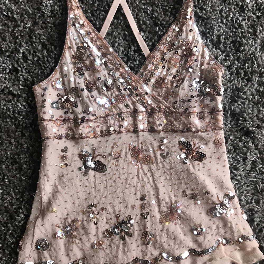 Bebe sequin butterfly top